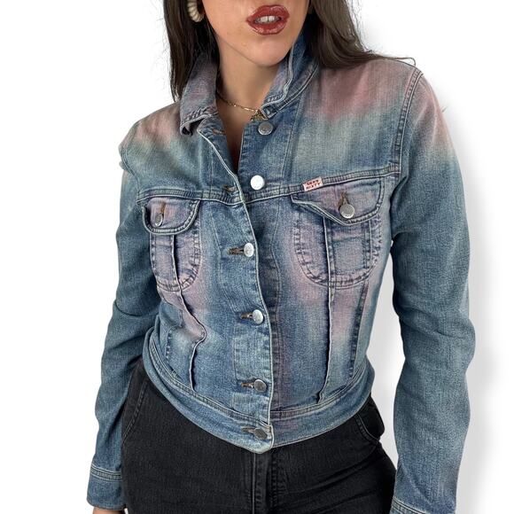 90's MISS SIXTY ITALY fitted pink wash denim jacket - Picture 1 of 16